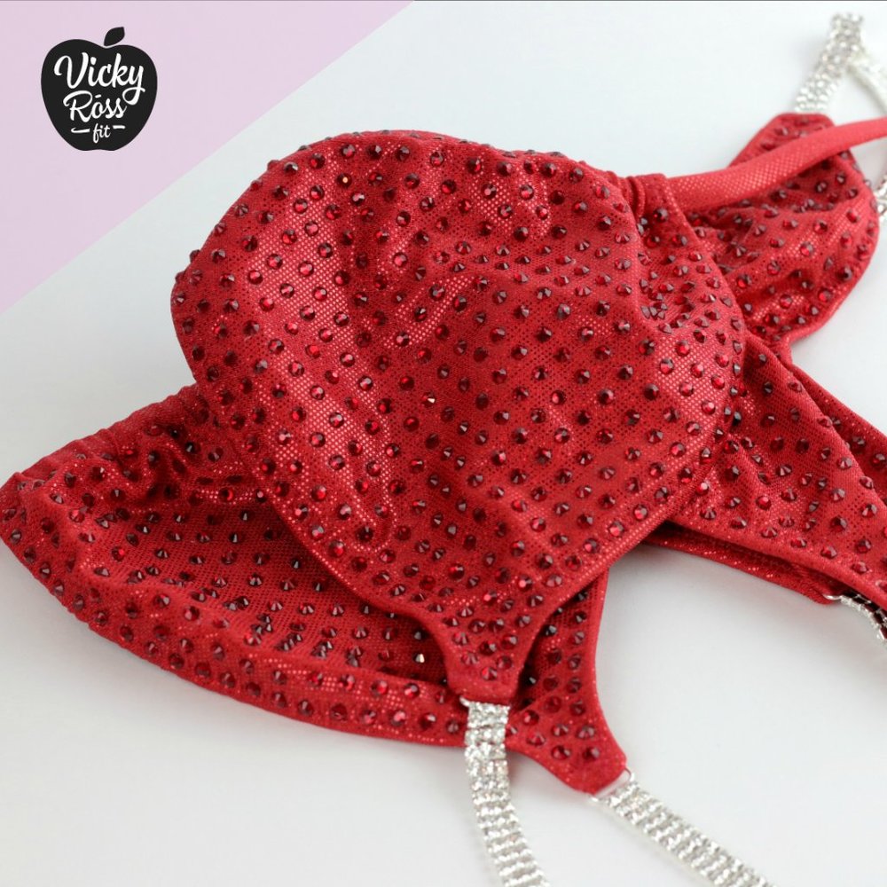 Apple Candy Red Drawstring Competition Bikini Suit - image 3